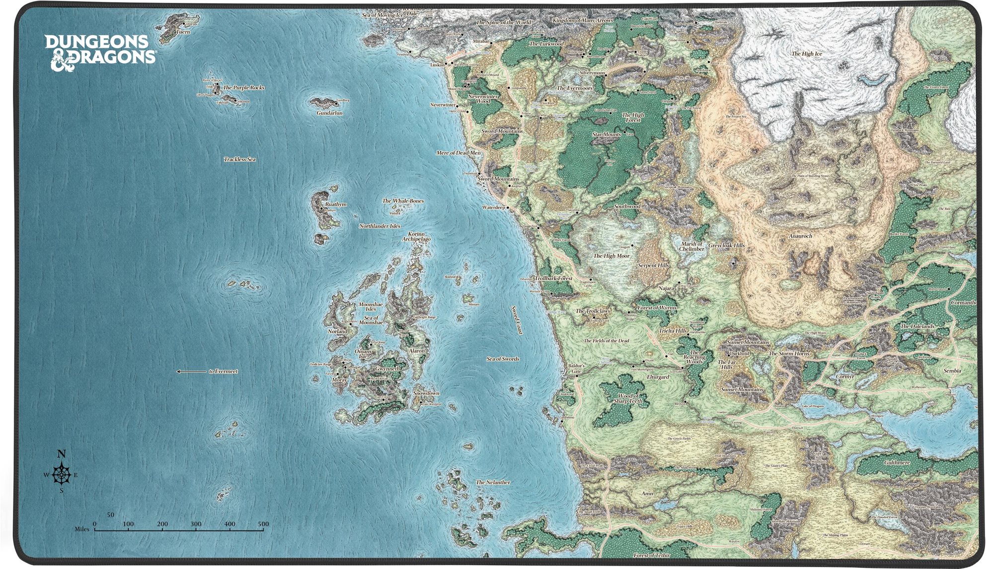 Konix Dungeons & Dragons Faerun Map Mousepad