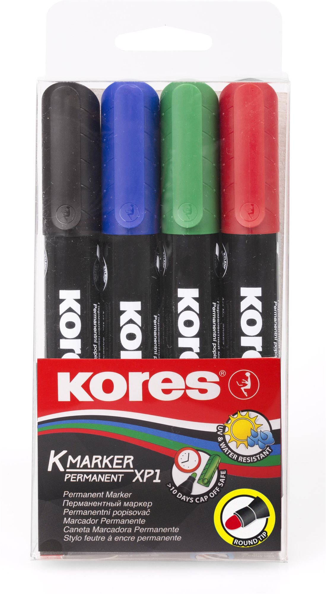 KORES K-MARKER tartós, erős - 4 színből álló készlet