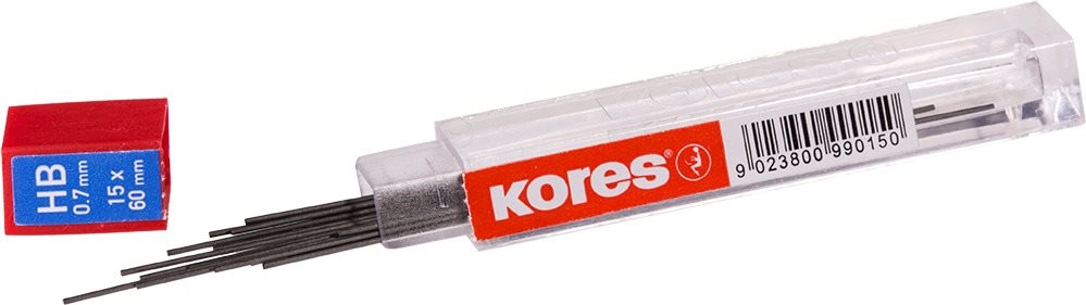 KORES tartalék, rotring ceruzához 0,7 mm HB - 15 ceruzabél a csomagban