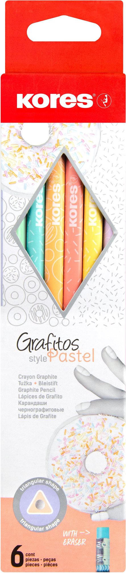 KORES Grafitos Style Pastel HB, háromszögletű - 6 db a készletben