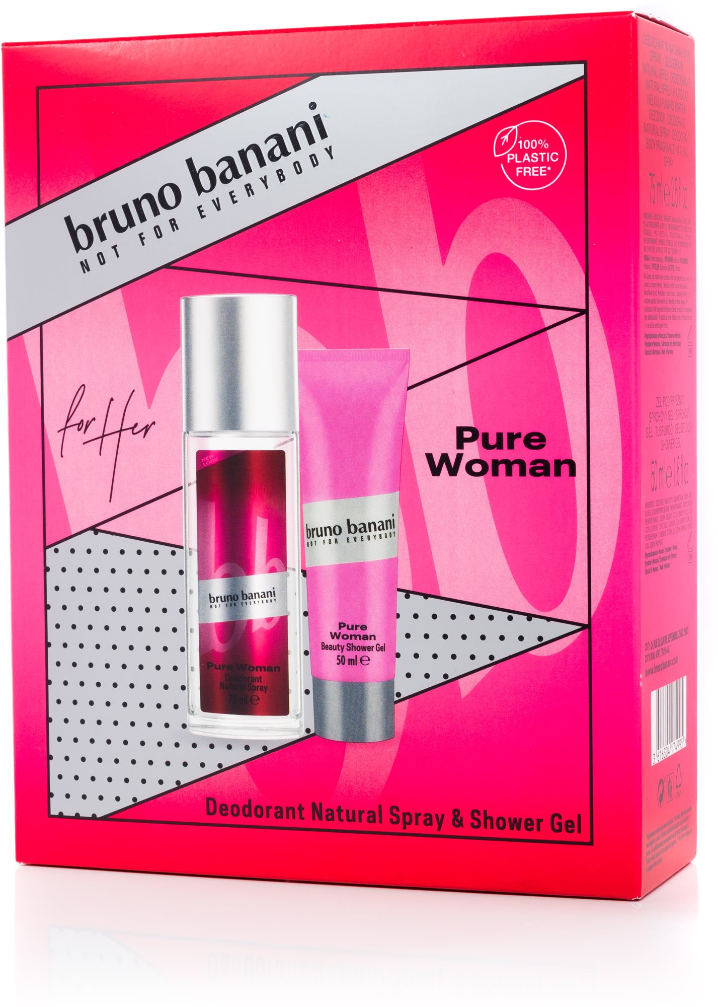 Bruno Banani Pure Woman - dezodor spray 75 ml + tusfürdő 50 ml
