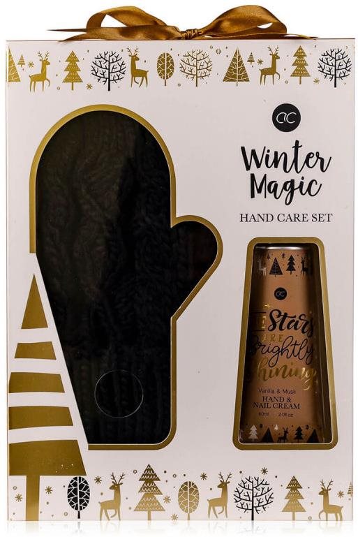 Kozmetikai ajándékcsomag ACCENTRA Winter Magic Kézápoló szett és kötött kesztyű