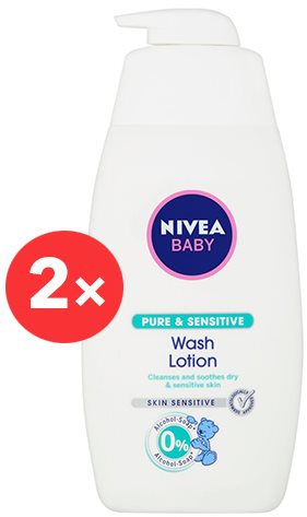 NIVEA Baby Pure & Sensitive Wash Lotion 2× 500 ml