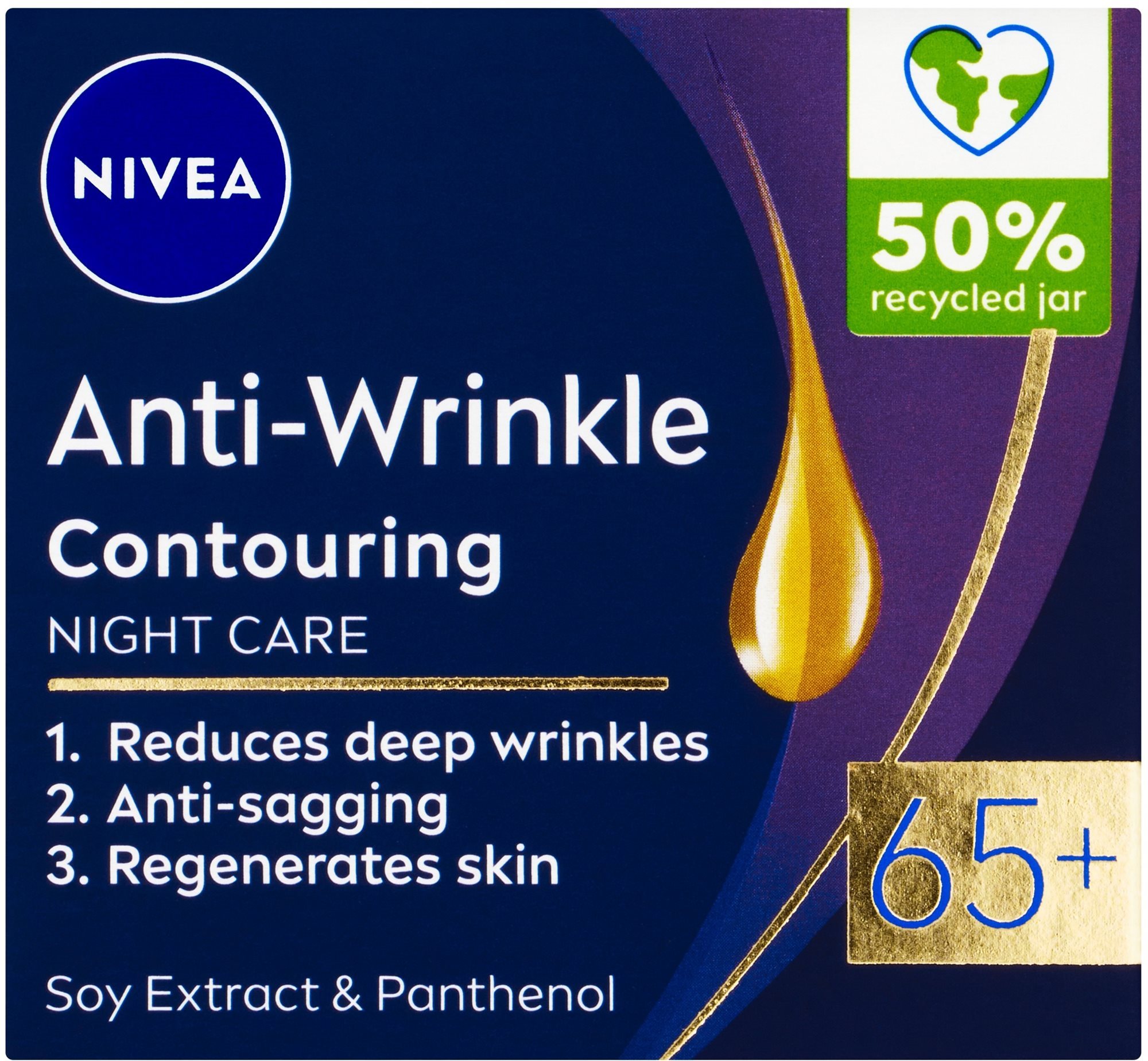 NIVEA Anti-Wrinkle Contouring 65+ éjszakai krém 50 ml