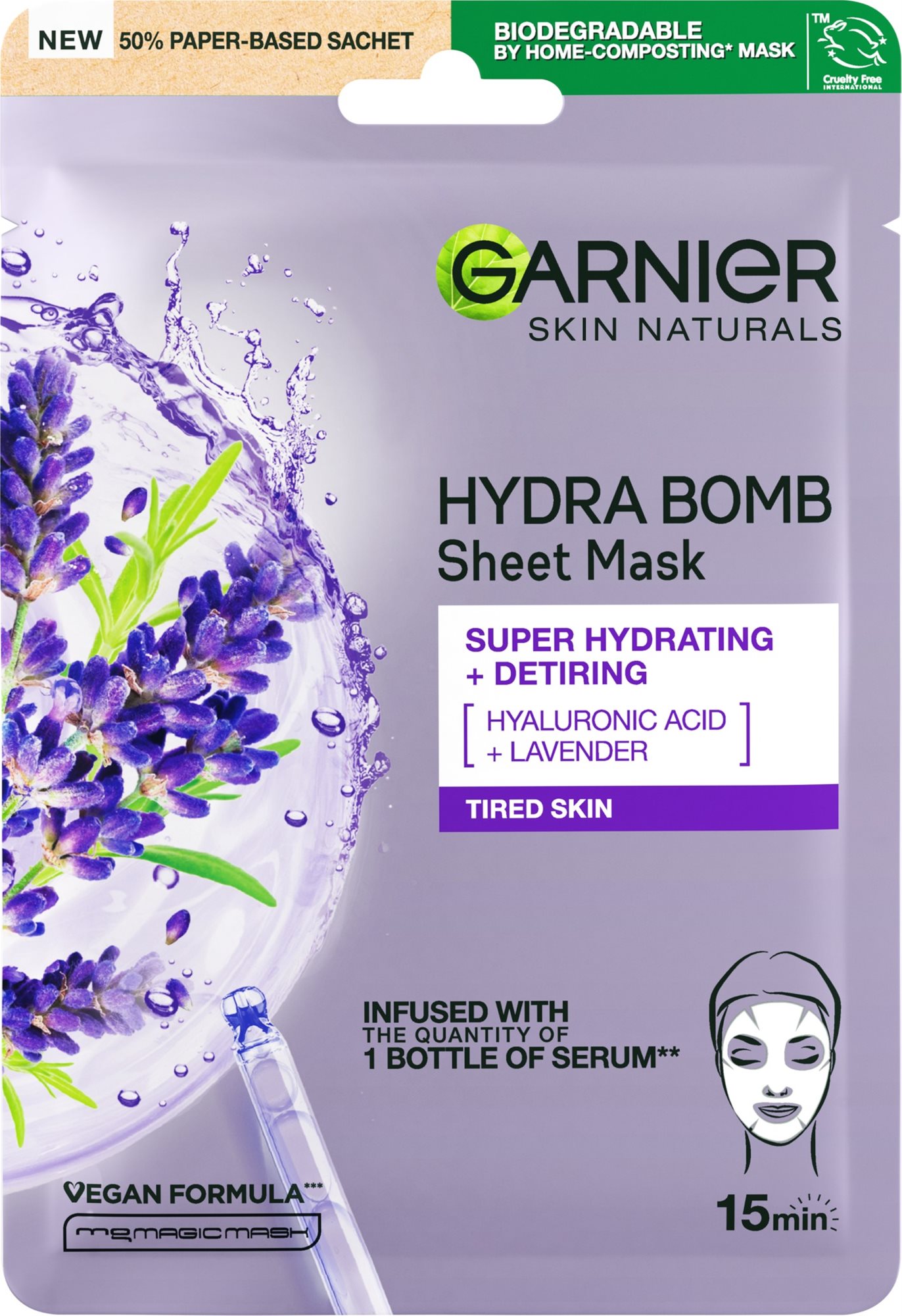 GARNIER Skin Naturals Hydra Bomb Tissue Mask Extract of Lavender 28 g