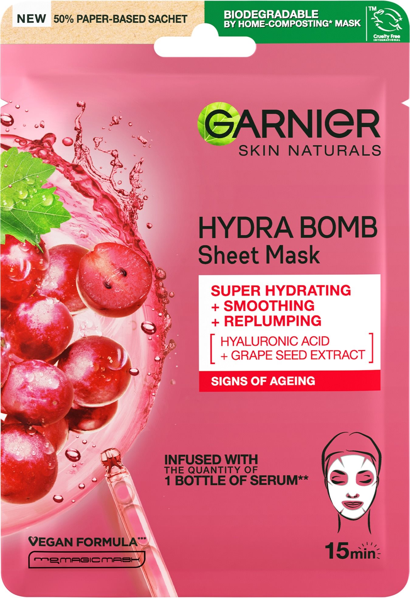 GARNIER Skin Naturals Hydra Bomb Tissue Mask Grape Seed Extract 28 g