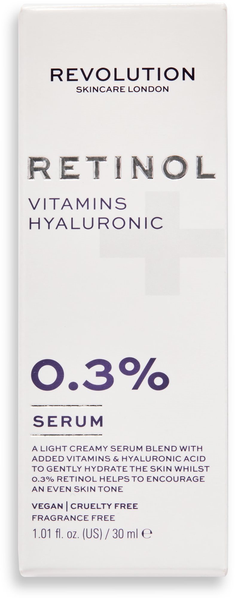Arcápoló szérum REVOLUTION SKINCARE 0.3% Retinol with Vitamins & Hyaluronic Acid Serum 30 ml