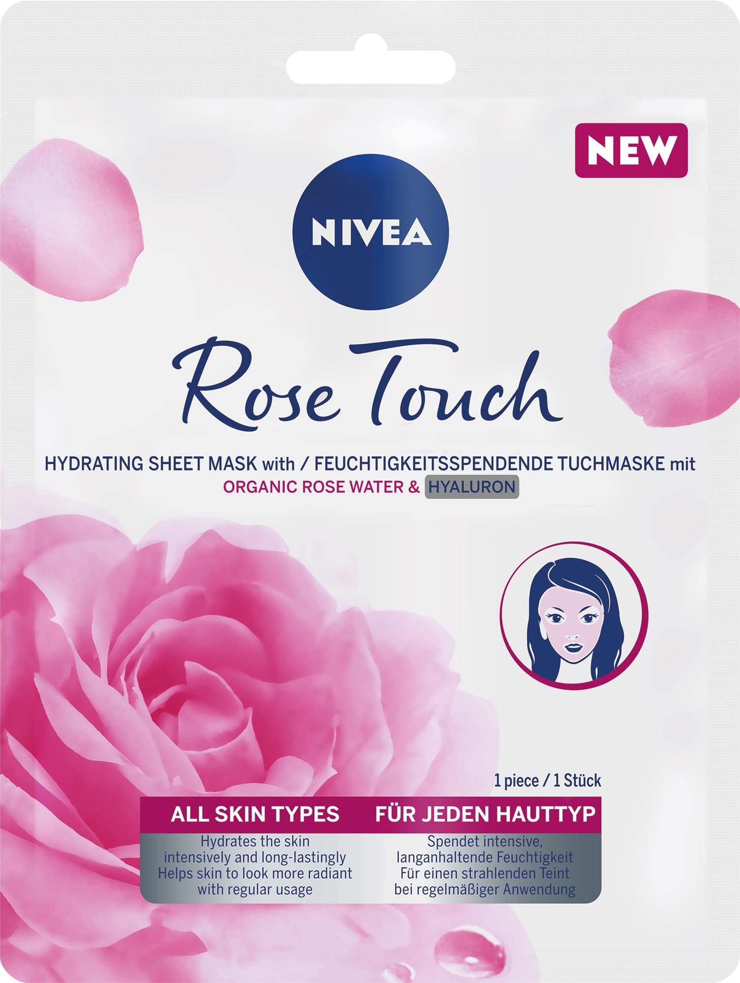 NIVEA Rose Touch Textile mask 1 db