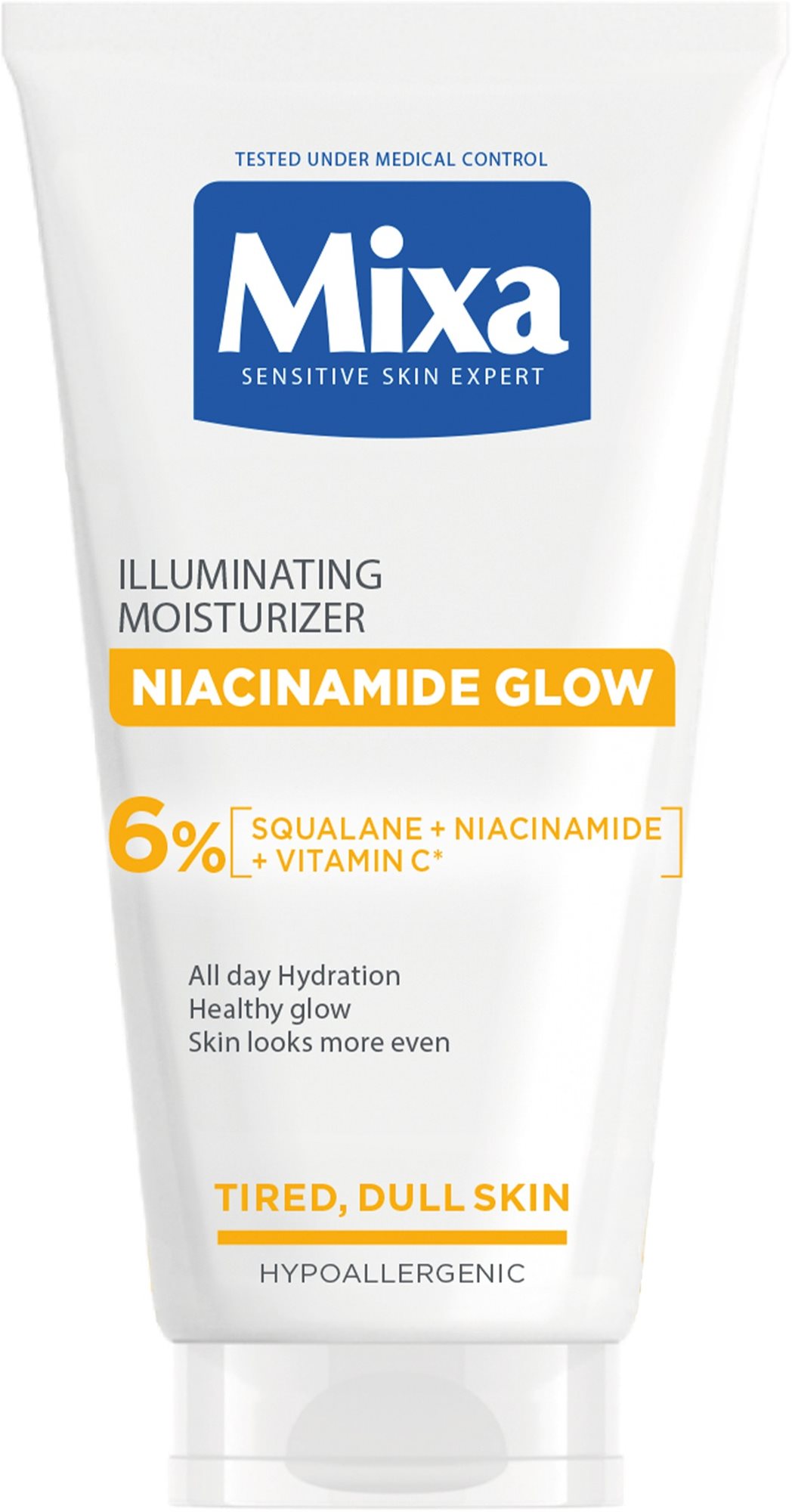 MIXA Niacinamide Glow Akár 24H hidratációt nyújtó bőrvilágosító krém 50 ml