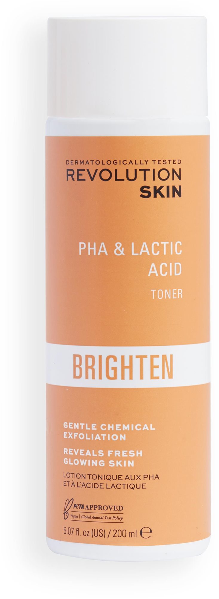 Revolution Skincare Bőrvilágosító arctonik Brighten (PHA and Lactic Acid Gentle Toner) 200 ml
