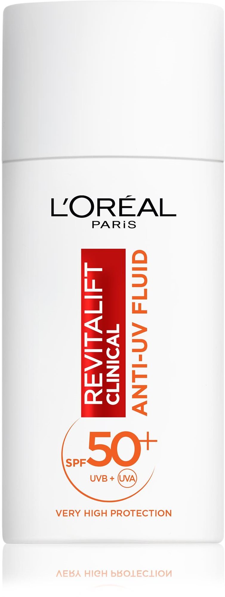 L'ORÉAL PARIS Revitalift Clinical Nappali Anti-UV Fluid nagyon magas SPF50+ védelemmel és C-vitaminnal 50 ml