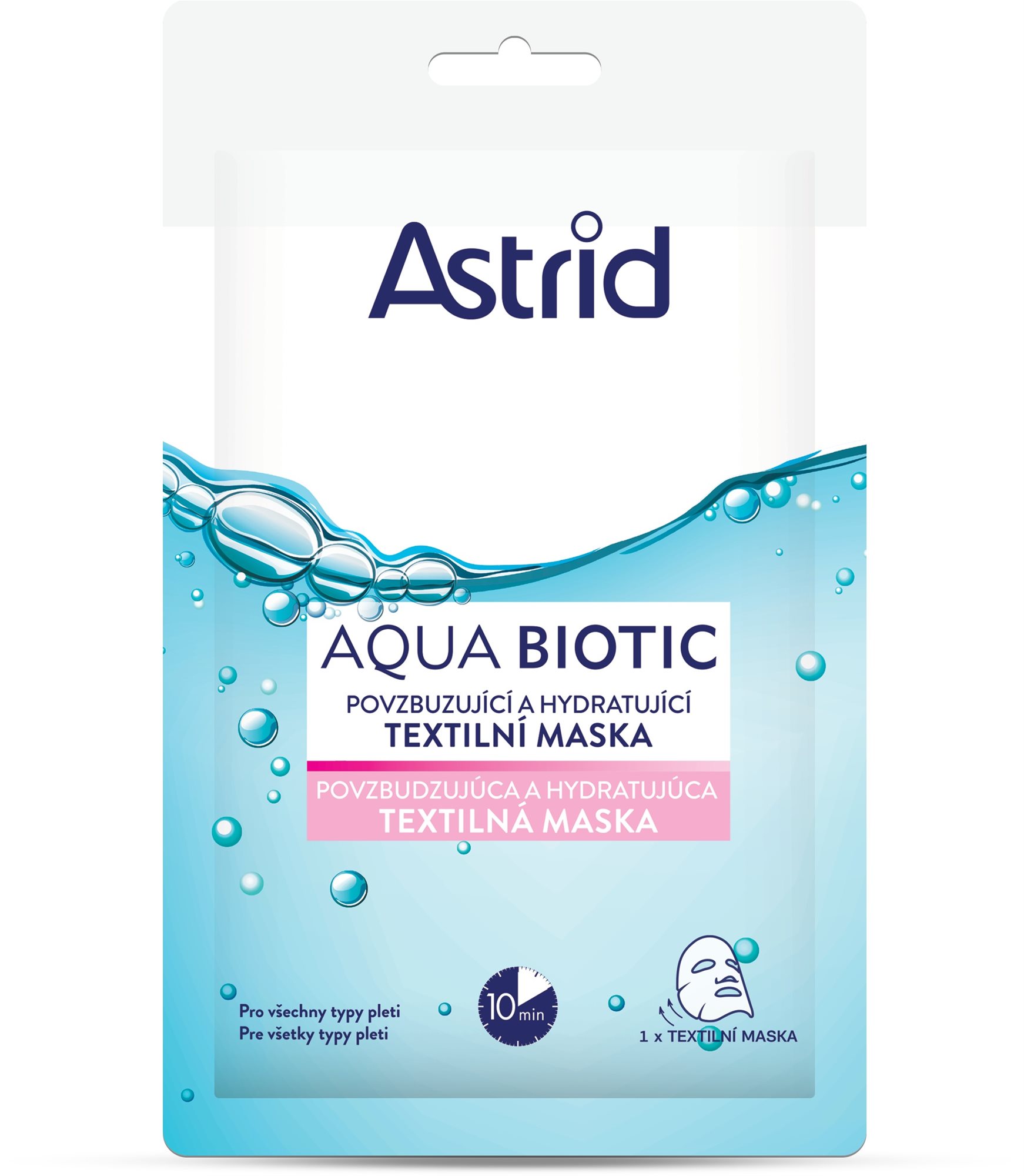 Arcpakolás ASTRID Aqua Biotic Hidratáló textil maszk 1 darab
