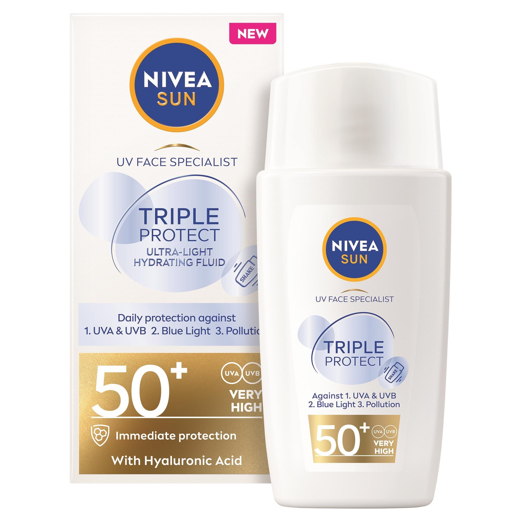 Nivea Napvédő krém arcra OF 50+ Sun Triple Protect (Fluid) 40 ml