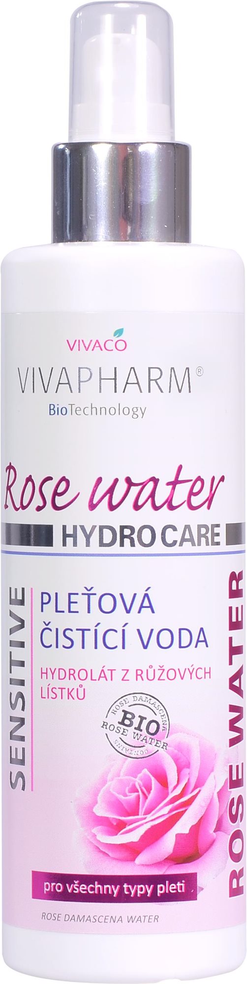 VIVACO Vivapharm Rose Water pleťová čistící voda s růžovou vodou 200 ml