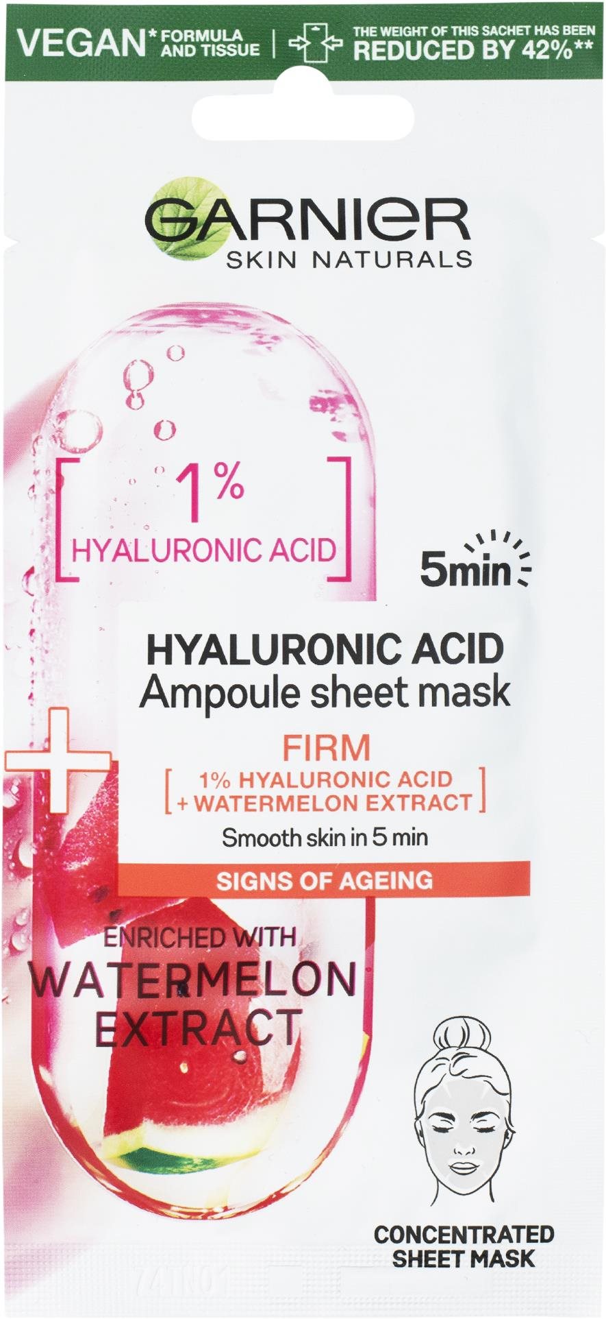 GARNIER Skin Naturals Ampoule Sheet Mask Hyaluronic Acid and Watermelon Extract 15 g
