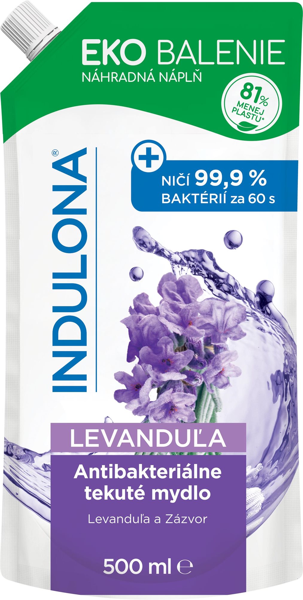 INDULONA Levendula antibakteriális folyékony szappan utántöltő 500 ml