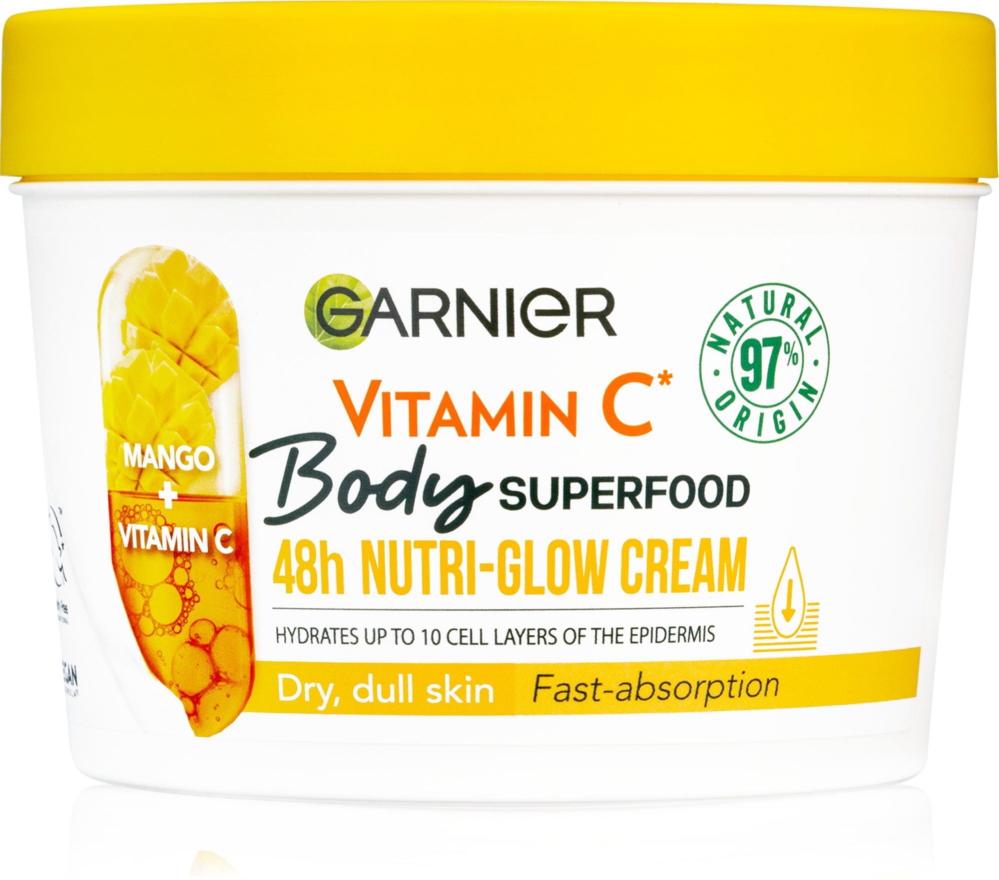GARNIER Body Food Glow Cream Mango + Vitamin C 380 ml