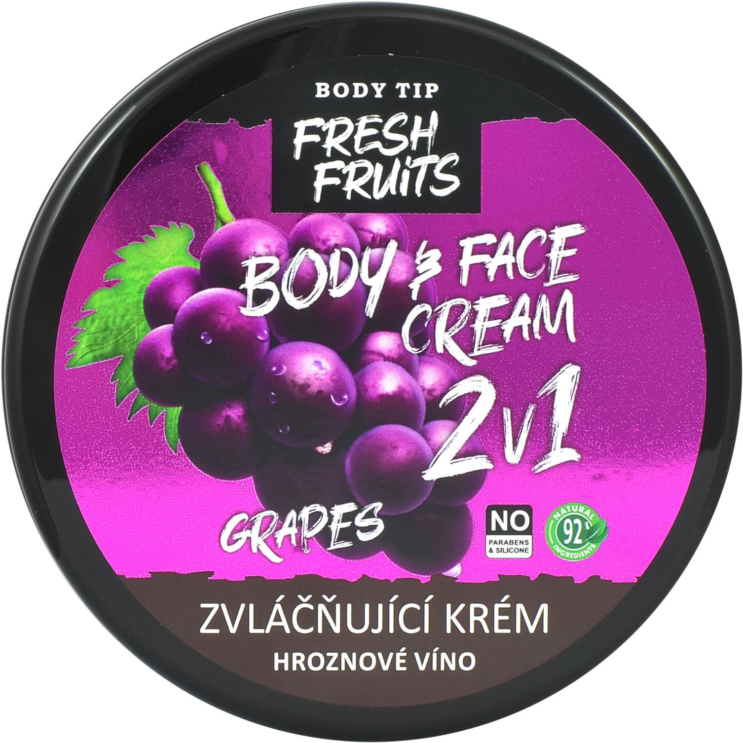 VIVACO Body Tip Fresh Hroznové víno Zvláčňující krém na obličej a Tělo 200 ml