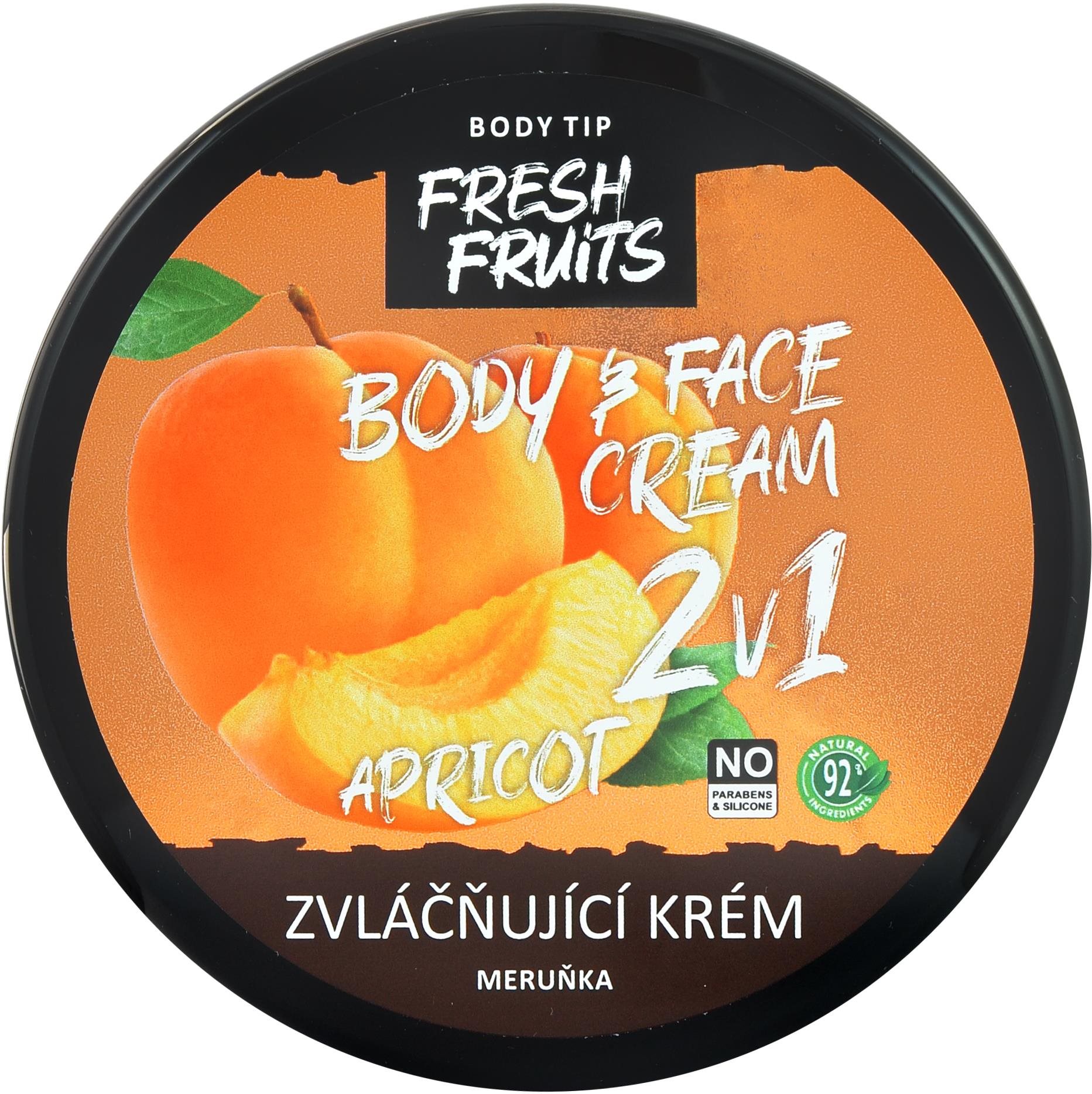 VIVACO Body Tip Fresh Meruňka Zvláčňující krém na obličej a Tělo 200 ml