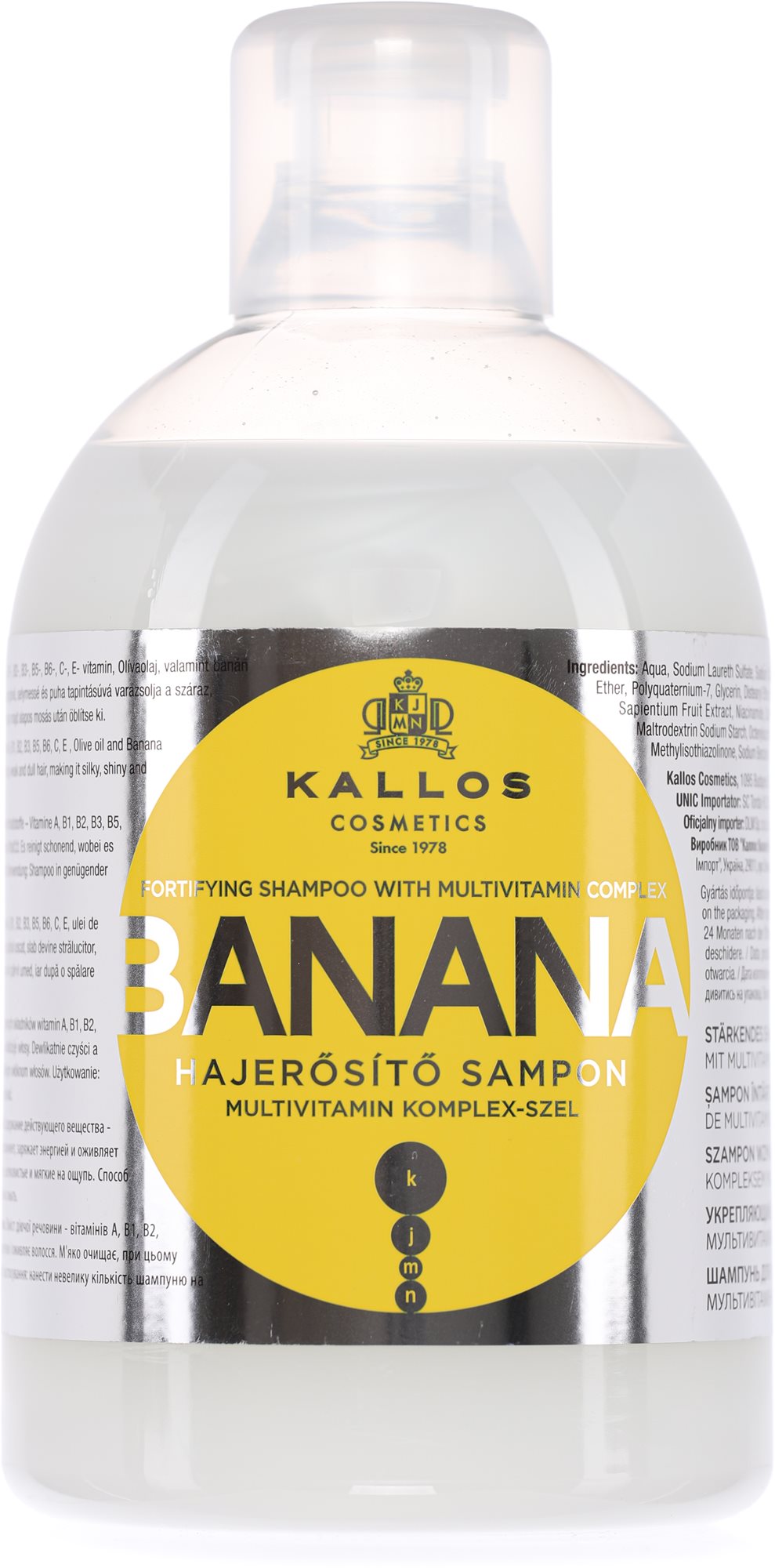 KALLOS banán hajerősítő sampon 1000 ml