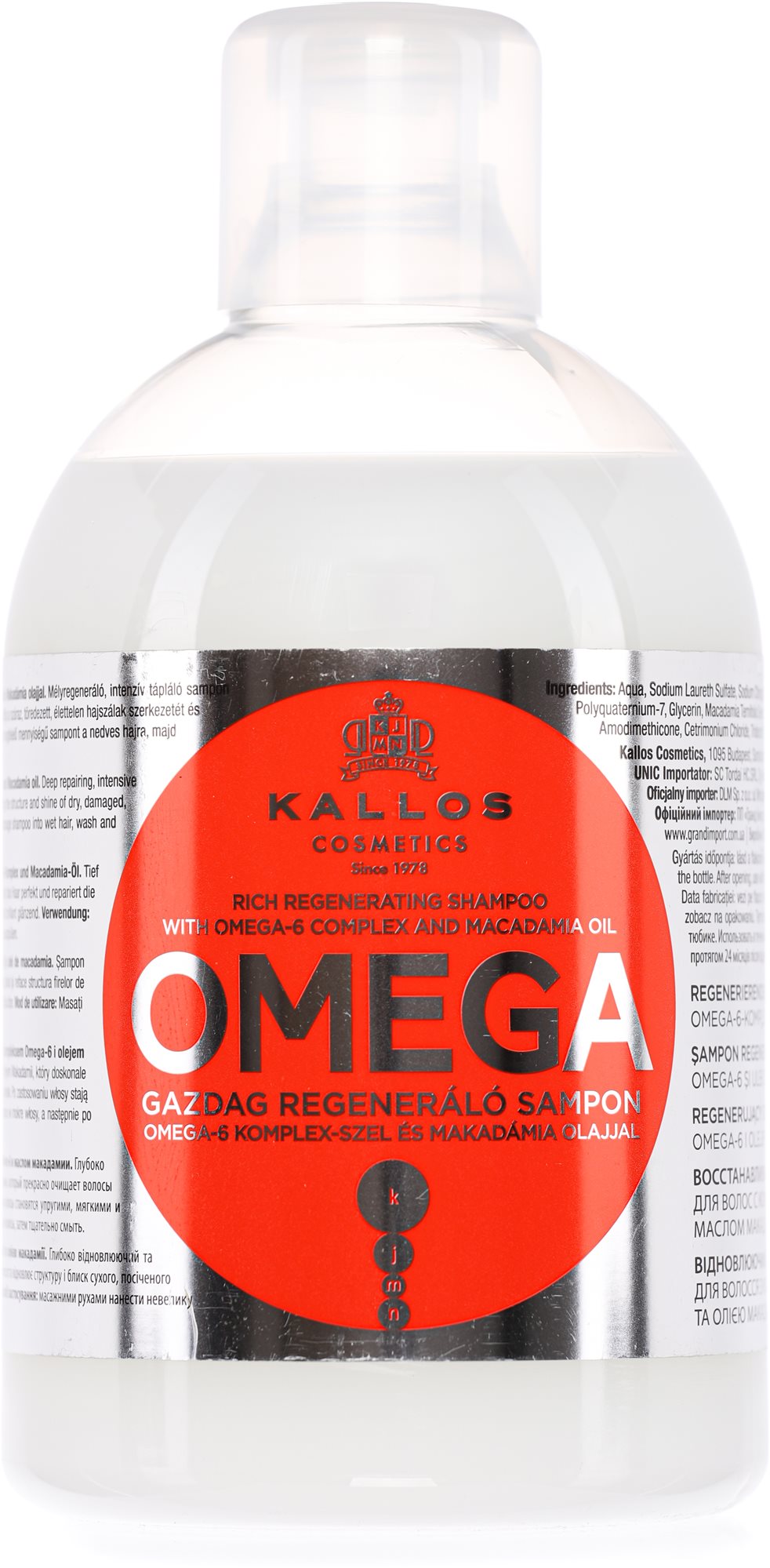 KALLOS Omega Hair Shampoo 1000 ml