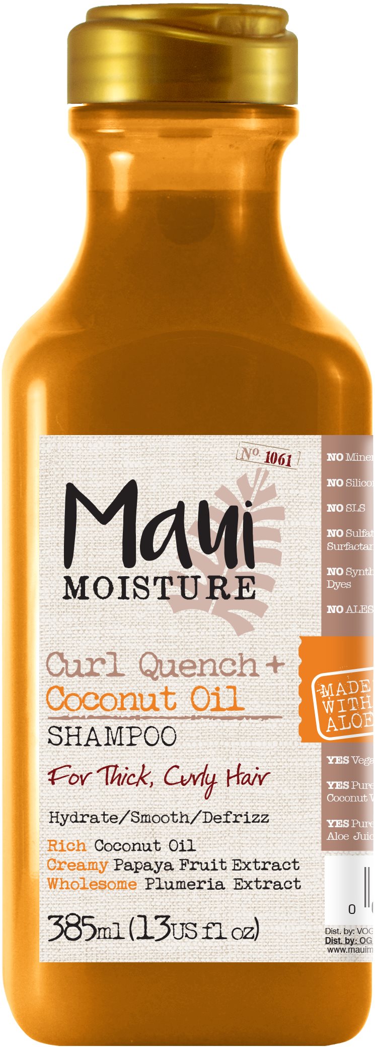 MAUI MOISTURE Coconut Oil Thick and Curly Hair Shampoo 385 ml