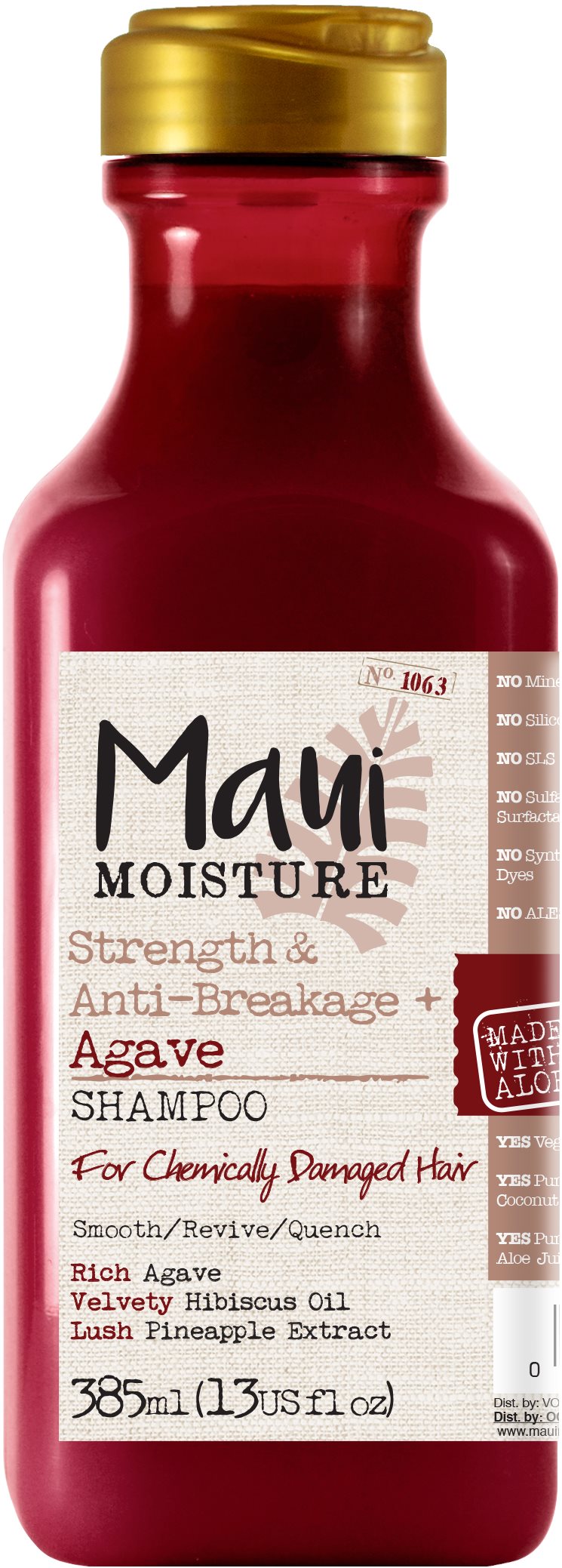 MAUI MOISTURE Agave Chemically Damaged Hair Shampoo 385 ml