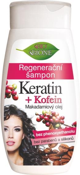 BIONE COSMETICS Bio Keratin + Koffein Regeneráló tápláló sampon 260 ml