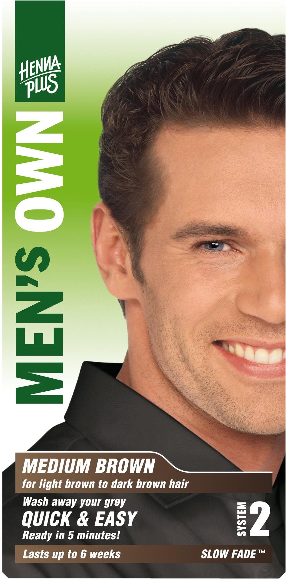 Férfi hajfesték HENNAPLUS Természetes hajfesték férfiaknak BARNA, 80 ml