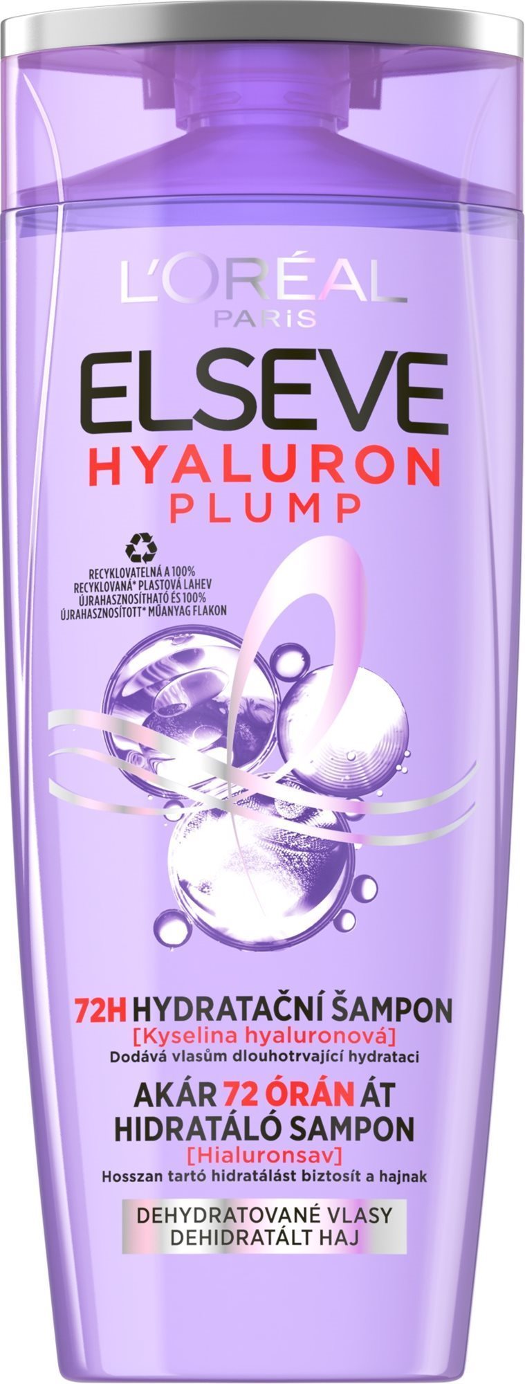 ĽORÉAL PARIS Elseve Hyaluron Plump 72H Hidratáló sampon hialuronsavval 250 ml