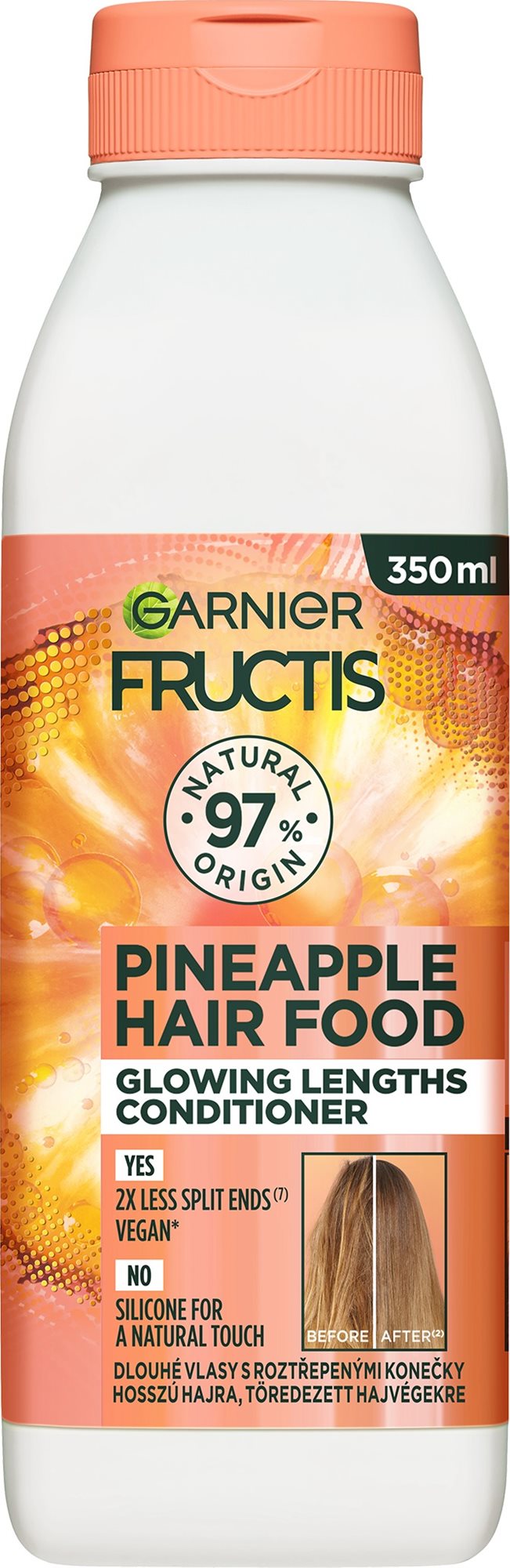 GARNIER Fructis Hair Food ananászos, fényesítő balzsam hosszú hajra 350 ml