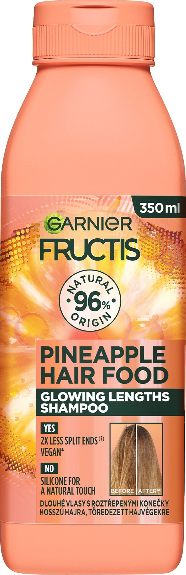 GARNIER Fructis Hair Food Pineapple Fényesítő sampon hosszú hajra 350 ml