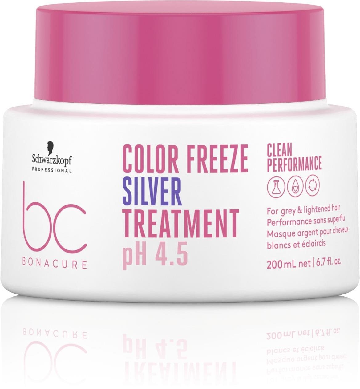 Hajpakolás SCHWARZKOPF Professional BC Bonacure Clean Balance Color Freeze Curl ezüst reflexekkel 200 ml