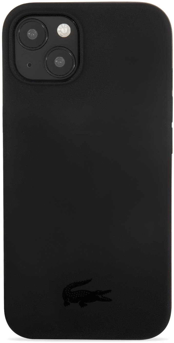 Lacoste Liquid Silicone Glossy Printing Logo Tok az Apple iPhone 13 készülékhez - Black