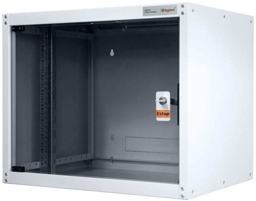 Legrand EvoLine falra szerelhető adattároló szekrény 9U, 600x450mm, 15 kg, üvegajtó