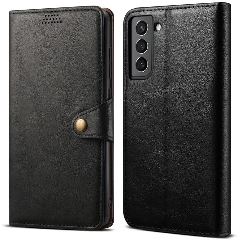 Lenuo Leather Flip tok a Samsung Galaxy S22 5G készülékhez - fekete