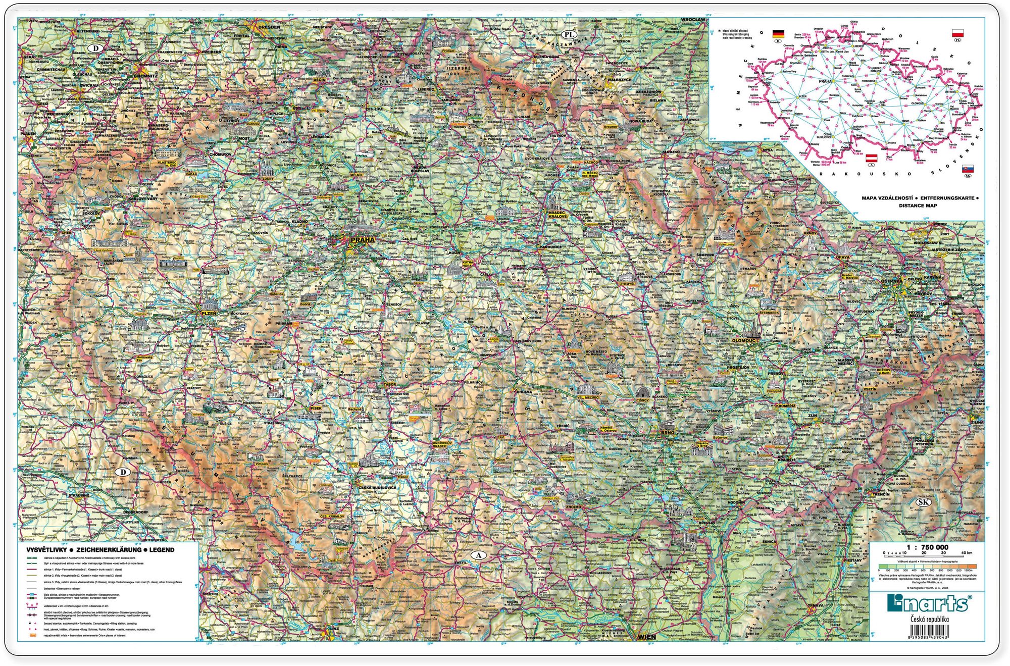 LINARTS térképpel - Cseh Köztársaság