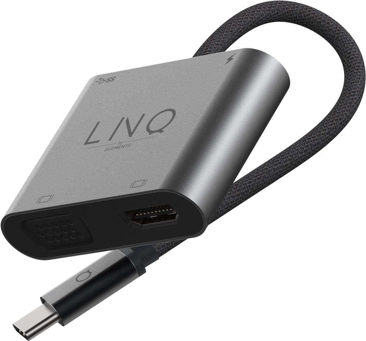 LINQ 4K HDMI Adapter with PD, USB-A and VGA