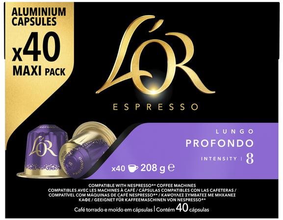 Kávékapszula L'OR Profondo 40 alumínium kapszula - kompatibilis a Nespresso® kávéfőzőkkel