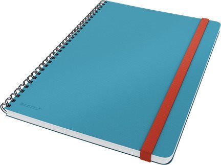 Kék gyűrűs jegyzetfüzet, puha felületű, 80 lap - Leitz