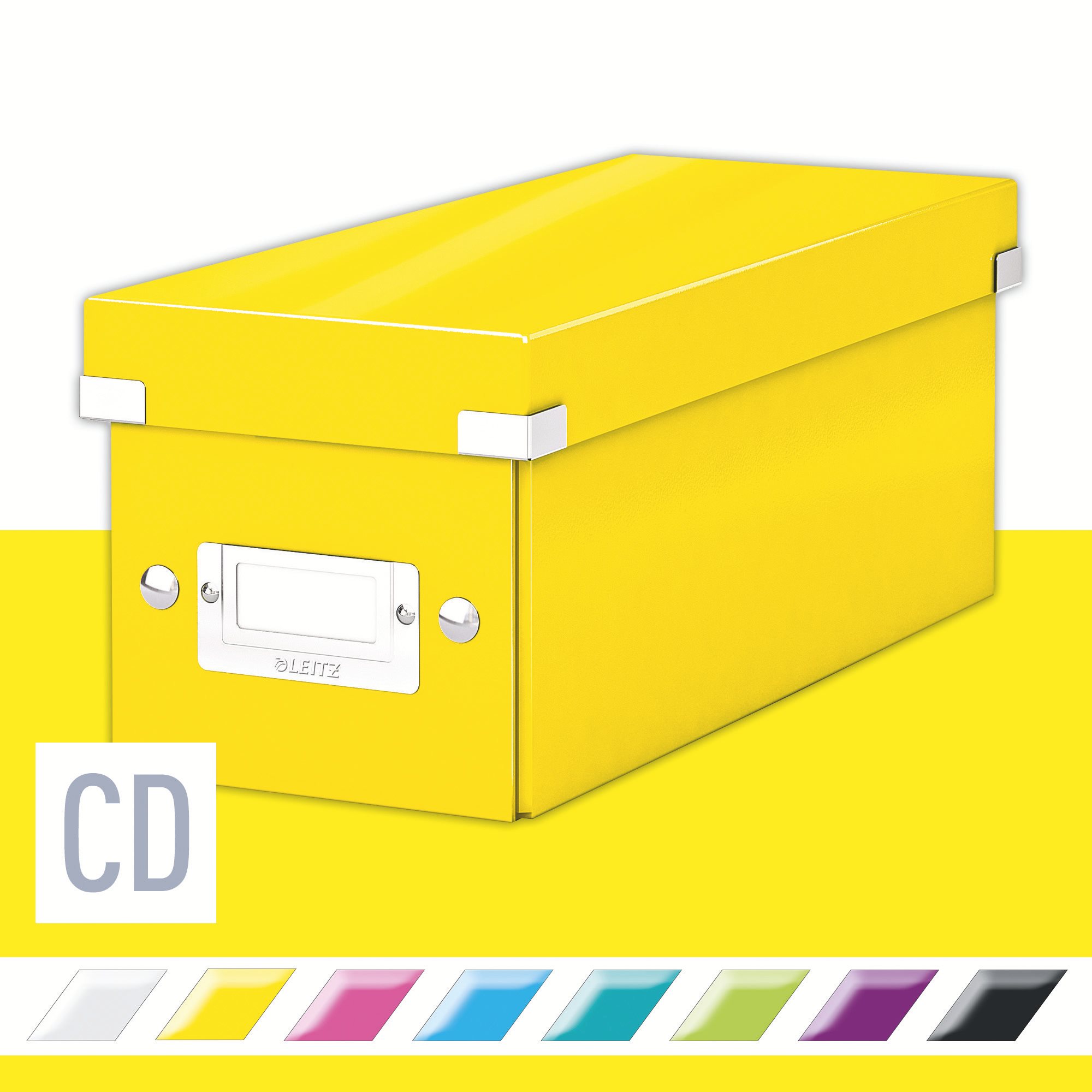 CD Disc sárga fedeles tárolódoboz Click&Store, hossz 35 cm - Leitz