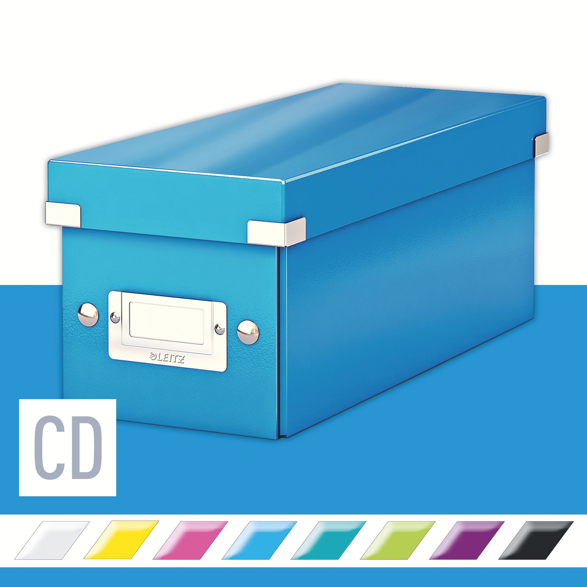CD Disc kék fedeles tárolódoboz, hossz 35 cm Click&Store - Leitz