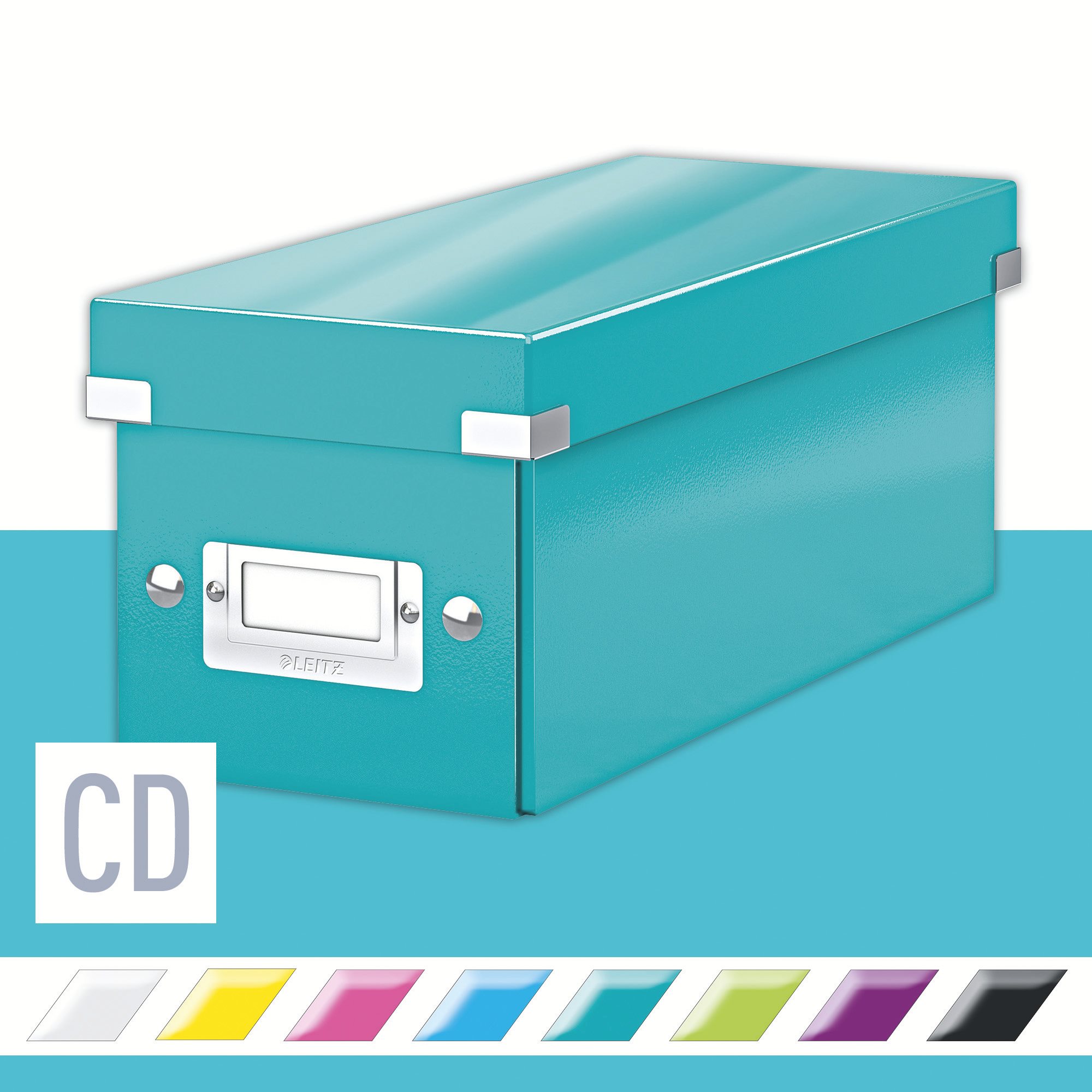 Archiváló doboz Leitz WOW Click & Store CD 14.3 x 13.6 x 35.2 cm, jégkék