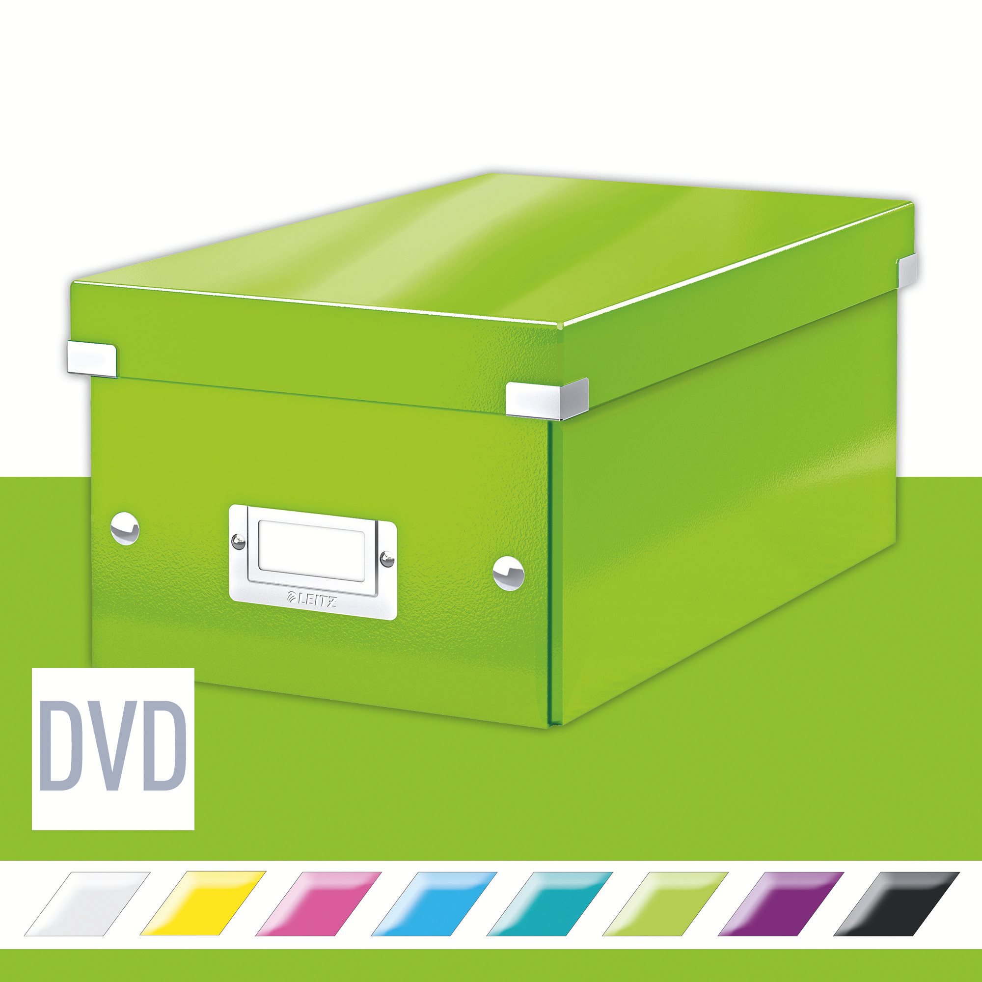 DVD Disc zöld fedeles tárolódoboz, hossz 35 cm Click&Store - Leitz