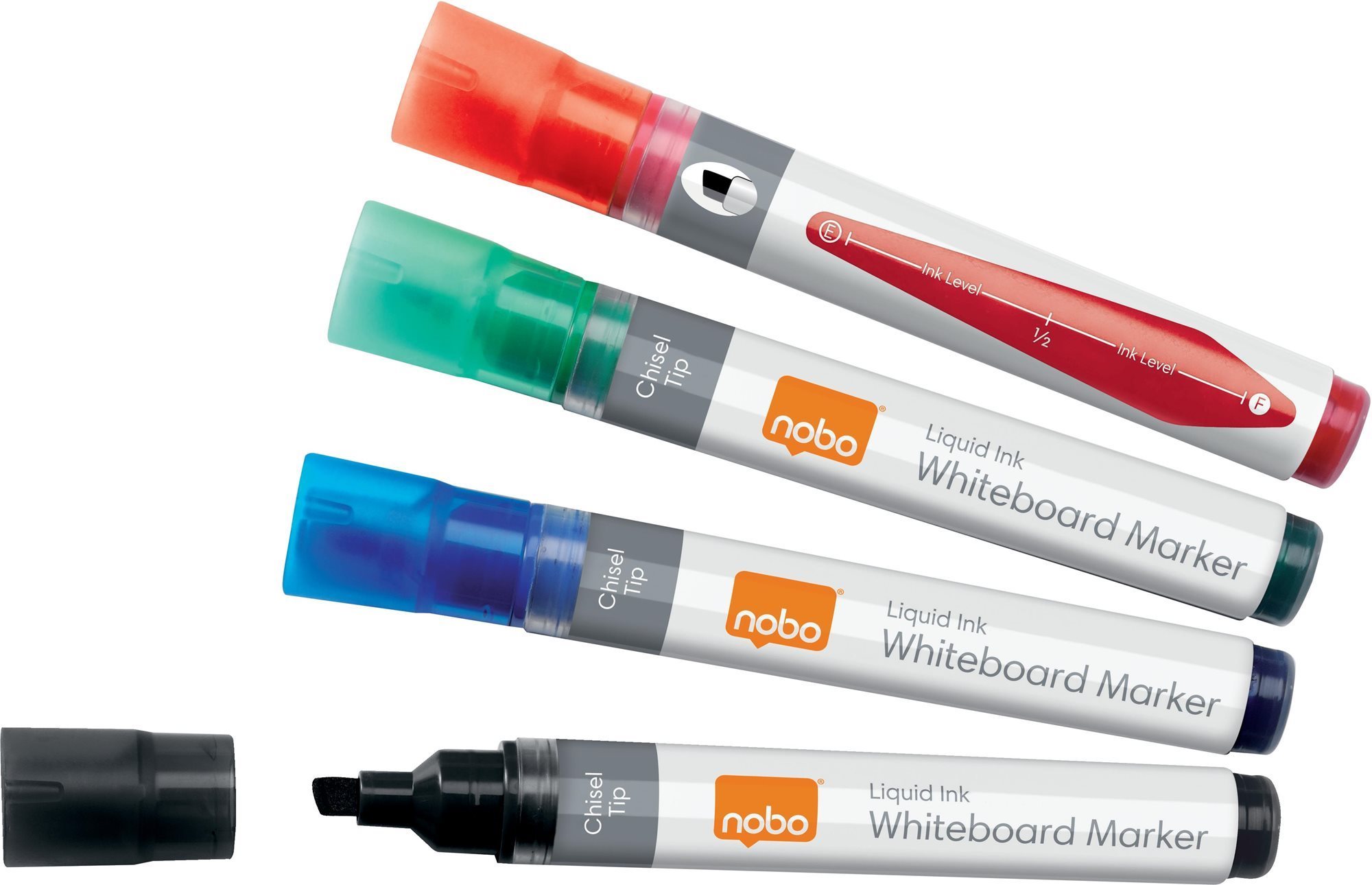 NOBO Liquid Ink Whiteboard Pens Chisel Tip, vegyes színek - 10 db a csomagban
