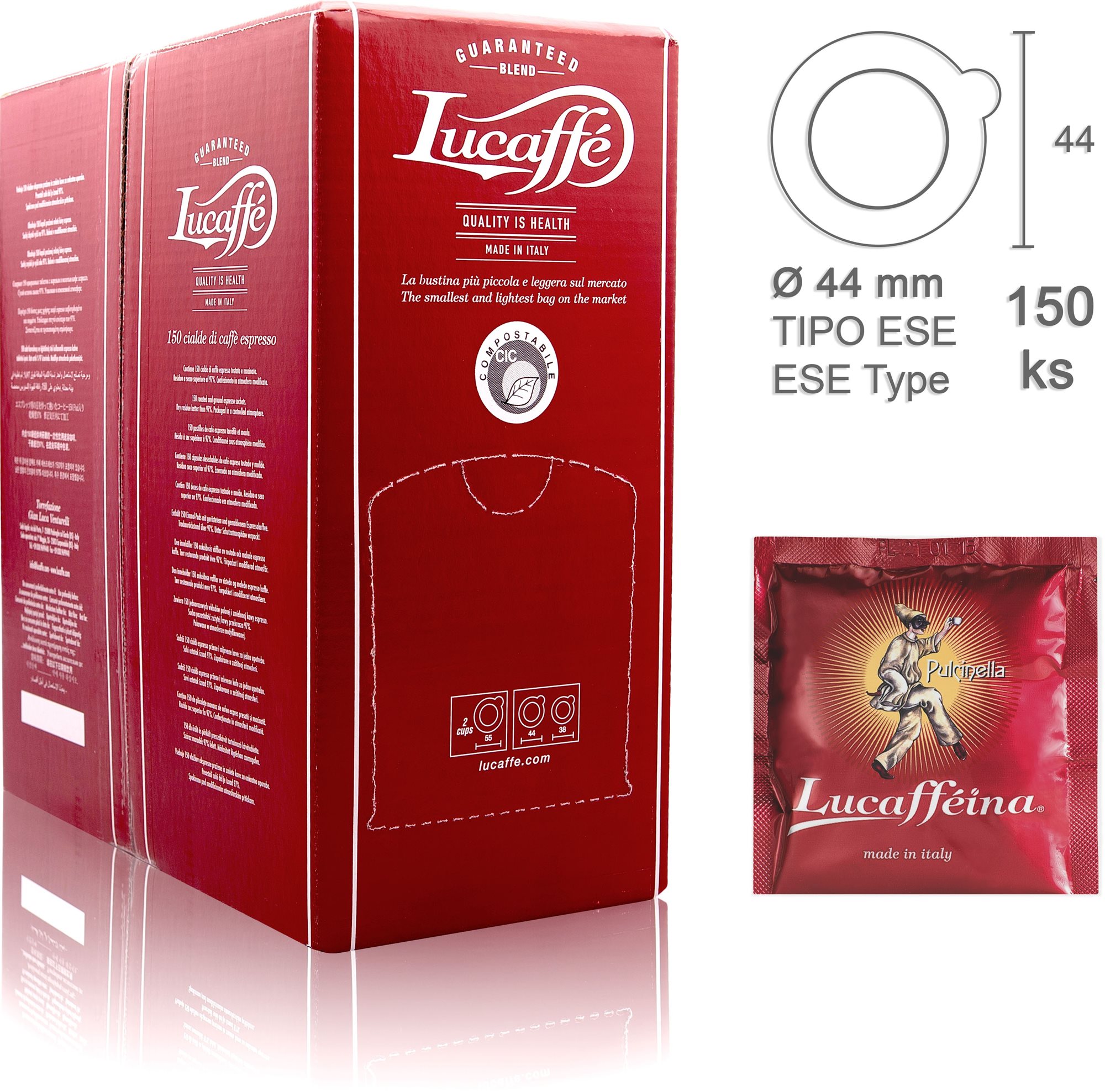 E.S.E. pod Lucaffe PODS Pulcinella (energy kávé) 150 db