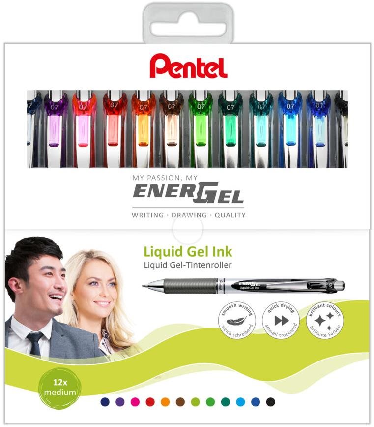 PENTEL Energel BL77-12, 0.7 mm - sada 12ti barev
