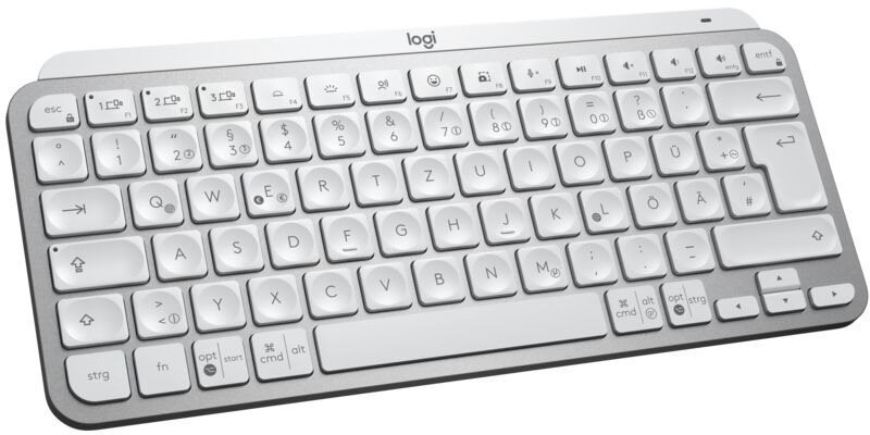 Logitech MX Keys Mini Minimalist Wireless Illuminated Keyboard, Pale Grey - DE