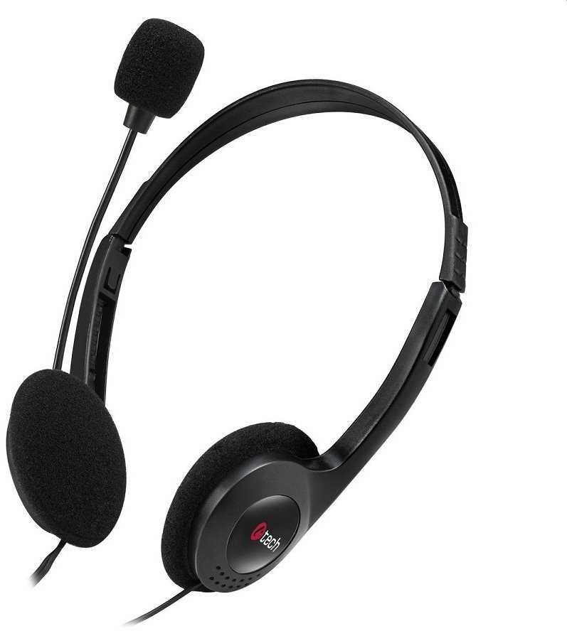 C-TECH fejhallgató mikrofonnal MHS-03E, fekete
