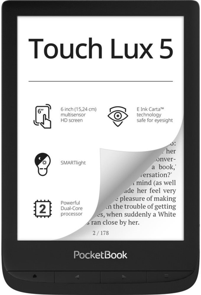 Ebook olvasó PocketBook 628 Touch Lux 5 Ink Black
